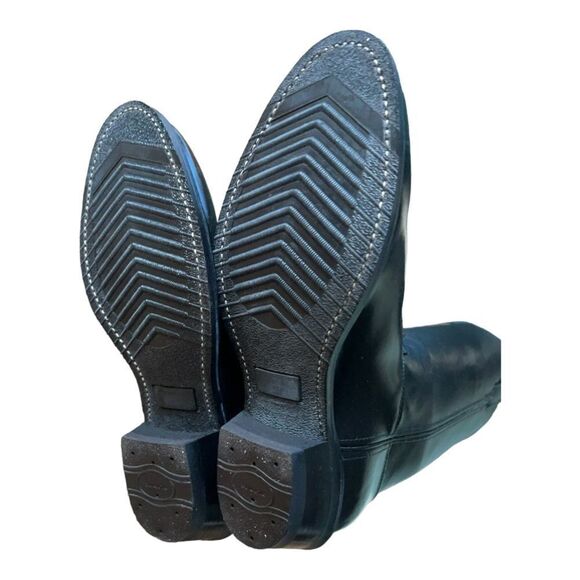 NIB Vintage Justin Men Leather Black Cowboy Western Timeless Sleek Boots Sz 11 - Picture 4 of 14